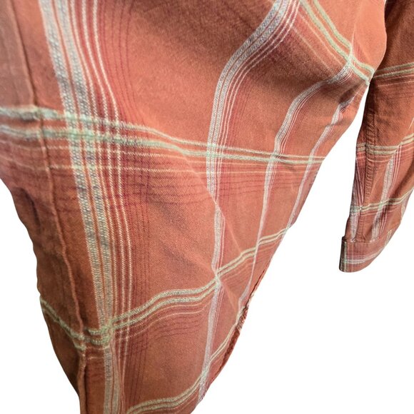 The Territory Ahead Orange Plaid Button-Down Shirt Womans Large Cotton CM2098 - Picture 9 of 12